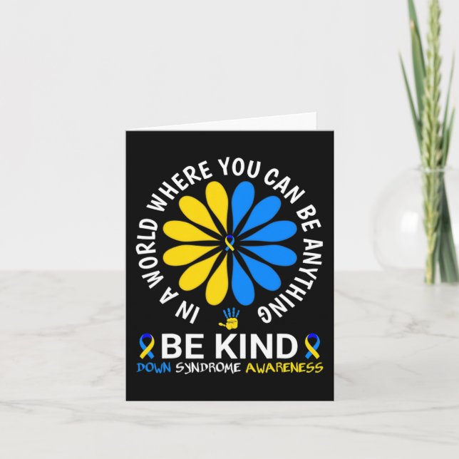 Down Syndrome Day 2024 Be Kind Down Syndrome Aware Card (Front)