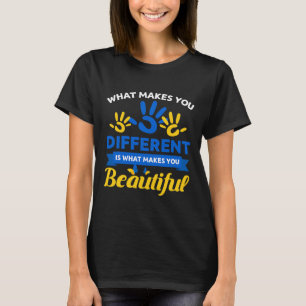 Down Syndrome Day Awareness Ribbon T21 Day Beautif T-Shirt
