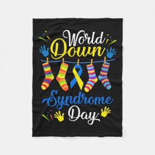 Down Syndrome Day Awareness Socks 21 March Fleece Blanket