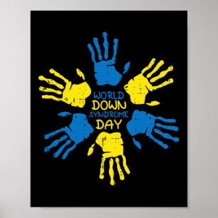 Down Syndrome Day Hands Awareness 321 Men Women Ki Poster