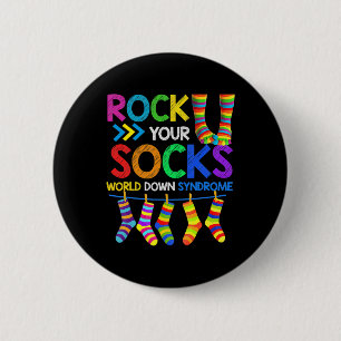 Down Syndrome Day Rock Your Socks Awareness 1 6 Cm Round Badge