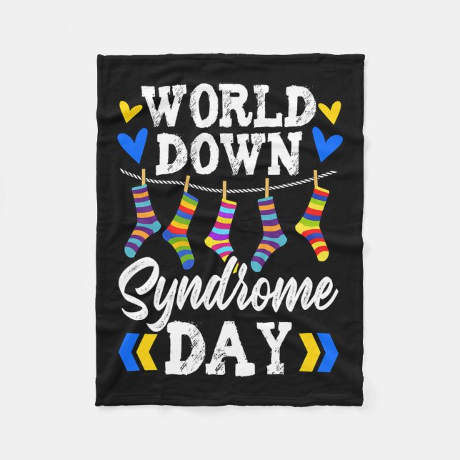 Down Syndrome Day Socks Down Syndrome Awareness 2  Fleece Blanket (Front)