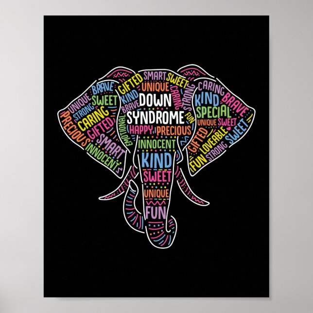 Down Syndrome Elephant Awareness Special Education Poster (Front)