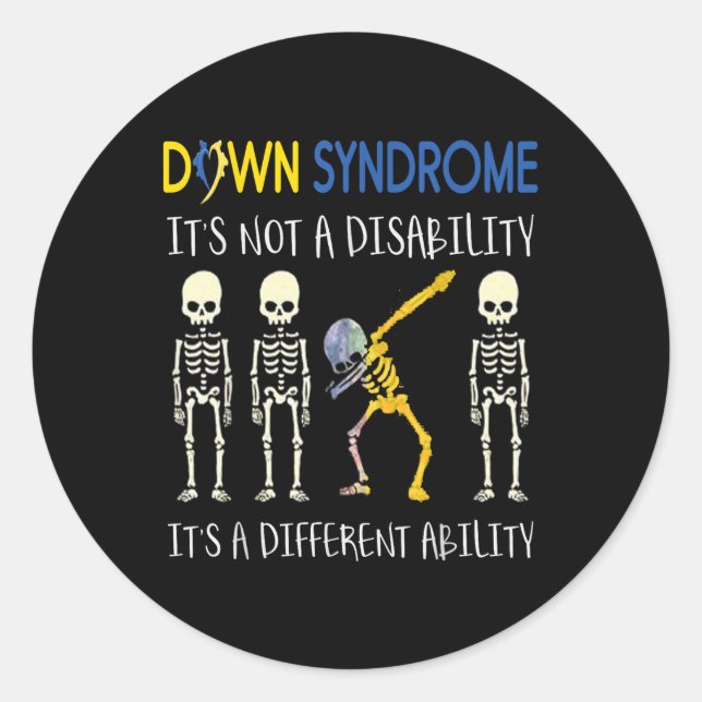 Down Syndrome Its A Different Ability Funny Down S Classic Round Sticker (Front)