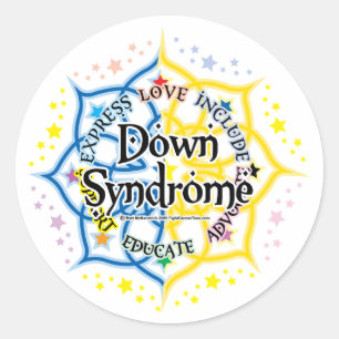 Down Syndrome Lotus Classic Round Sticker