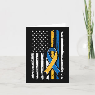 Down Syndrome Men Women Kids American Usa Flag  Card