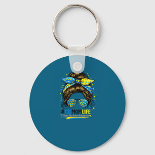 Down syndrome mum life messy bun down syndrome key ring