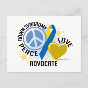 Down Syndrome Peace Love Advocate Postcard