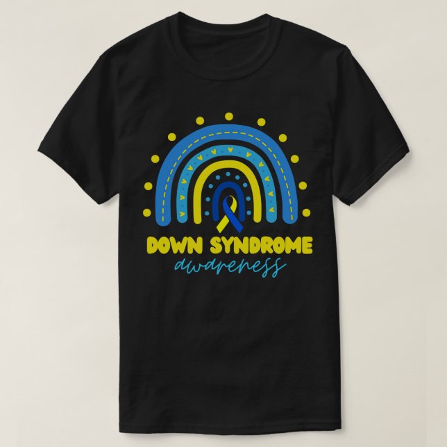 Down Syndrome Rainbow 9 T-Shirt (Design Front)
