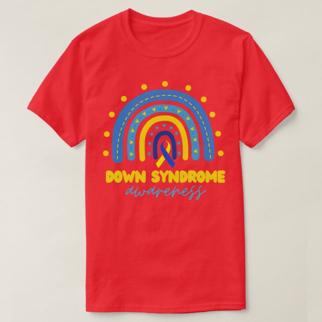 Down Syndrome Rainbow 9 T-Shirt (Design Front)