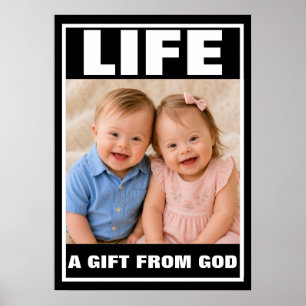 Down Syndrome Twins Boy and Girl Poster