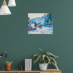 Down the Rapids by Frank Weston Benson Poster