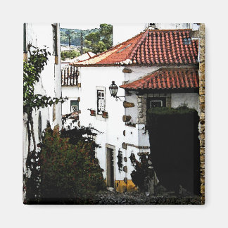 Down the Street in Obidos Portugal Magnet