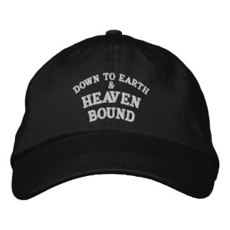 DOWN TO EARTH, &, HEAVEN, BOUND EMBROIDERED HAT