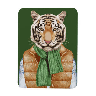 Down Vest Tiger Magnet