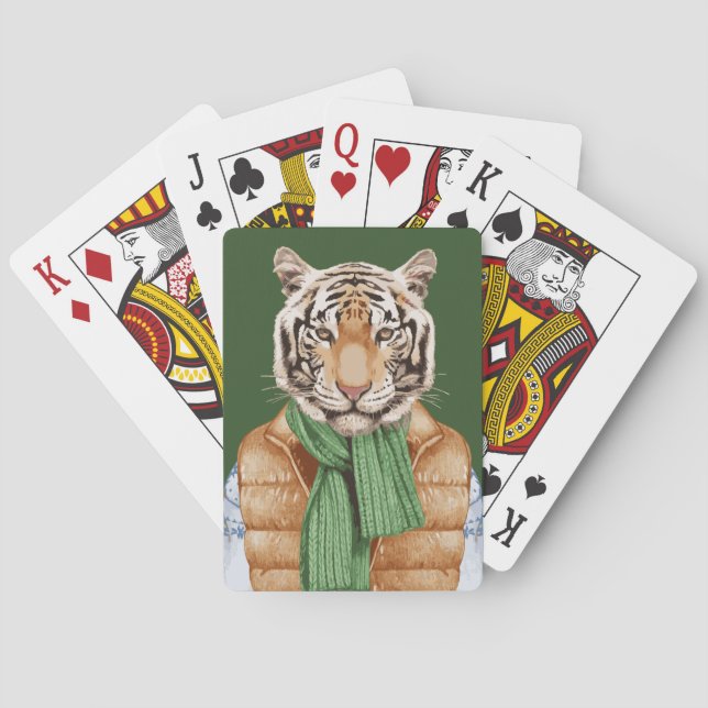 Down Vest Tiger Playing Cards (Back)