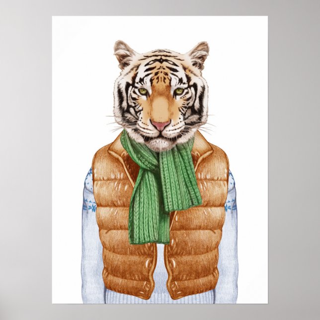 Down Vest Tiger Poster (Front)