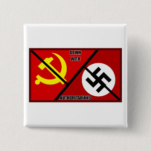 Down With Authoritarians 15 Cm Square Badge