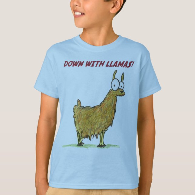 down with llamas T-Shirt (Front)
