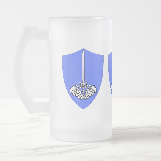 Downhall Flag - Frosted Glass Mug (Left)