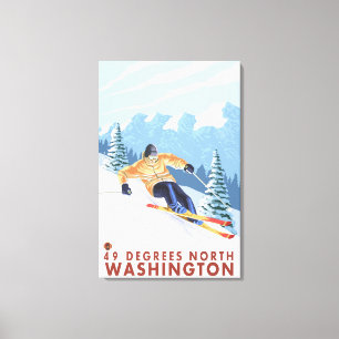 Downhhill Snow Skier - 49 Degrees North, WA Canvas Print
