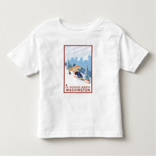 Downhhill Snow Skier - 49 Degrees North, WA Toddler T-Shirt