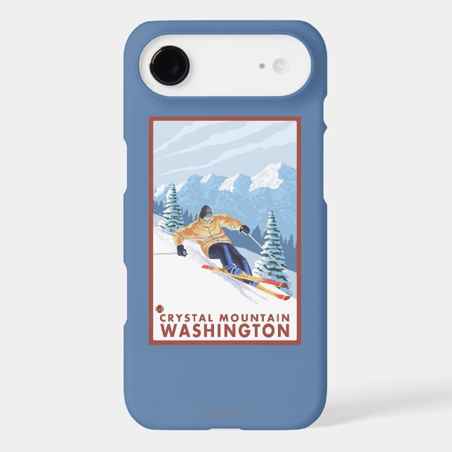 Downhhill Snow Skier - Crystal Mountain, WA Case-Mate iPhone Case (Back)