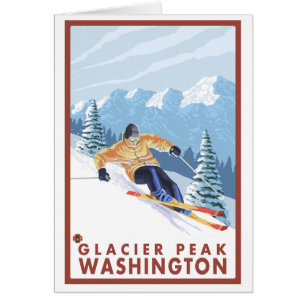Downhhill Snow Skier - Glacier Peak, Washington