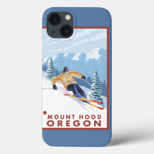 Downhhill Snow Skier - Mount Hood, Oregon iPhone 13 Case