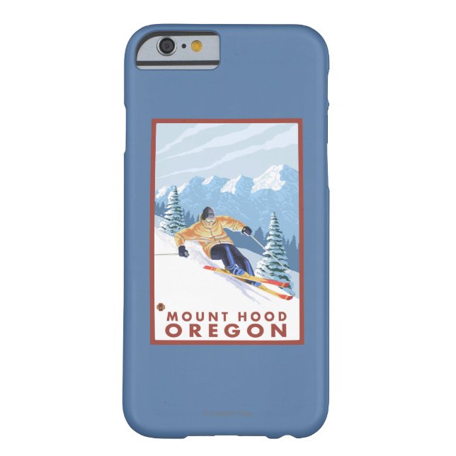 Downhhill Snow Skier - Mount Hood, Oregon Case-Mate iPhone Case (Back)