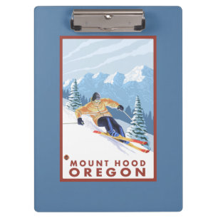 Downhhill Snow Skier - Mount Hood, Oregon Clipboard