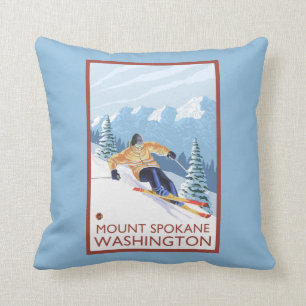 Downhhill Snow Skier - Mount Spokane, Cushion