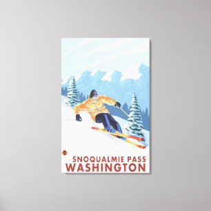 Downhhill Snow Skier - Snoqualmie Pass, WA Canvas Print