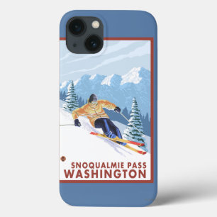 Downhhill Snow Skier - Snoqualmie Pass, WA iPhone 13 Case