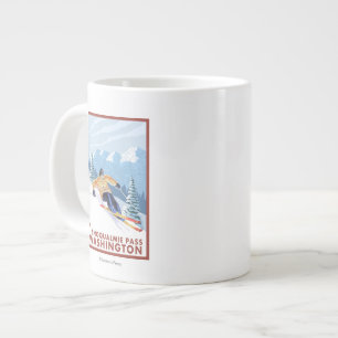 Downhhill Snow Skier - Snoqualmie Pass, WA Large Coffee Mug