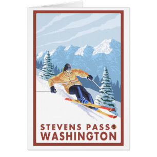 Downhhill Snow Skier - Stevens Pass, Washington