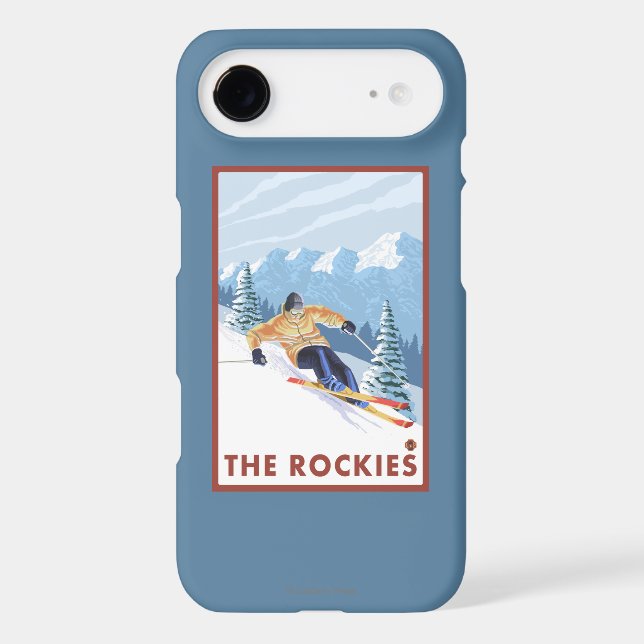 Downhhill Snow Skier - The Rockies Case-Mate iPhone Case (Back)