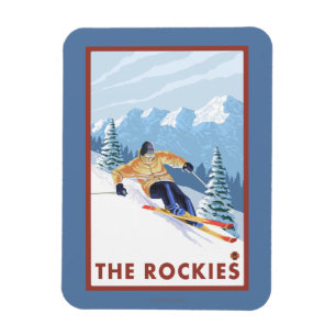 Downhhill Snow Skier - The Rockies Magnet