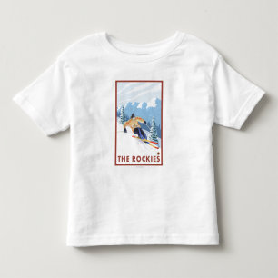 Downhhill Snow Skier - The Rockies Toddler T-Shirt