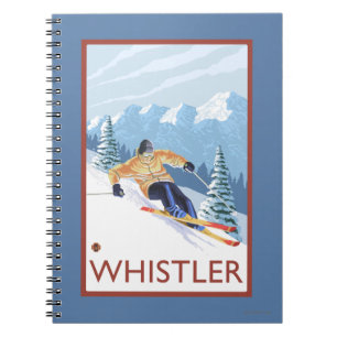 Downhhill Snow Skier - Whistler, BC Canada Spiral Notebook
