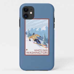 Downhhill Snow Skier - White Pass, Washington Case-Mate iPhone Case