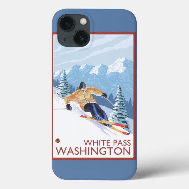 Downhhill Snow Skier - White Pass, Washington Case-Mate iPhone Case (Back)