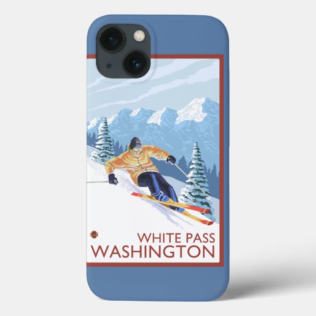 Downhhill Snow Skier - White Pass, Washington Case-Mate iPhone Case (Back)
