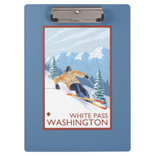 Downhhill Snow Skier - White Pass, Washington Clipboard