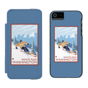 Downhhill Snow Skier - White Pass, Washington Incipio Watson™ iPhone 5 Wallet Case