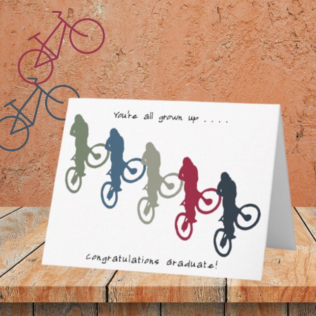Downhill Bike Racing Congrats Graduate Card (Creator Uploaded)