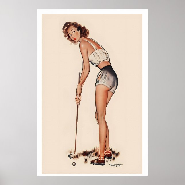 Downhill Follie Golf Sport Vintage Advertising Poster (Front)
