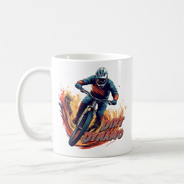 Downhill Graphic and Text Coffee Mug (Left)