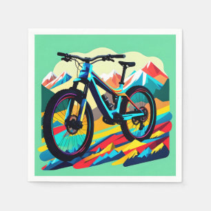 Downhill Mountain bike Bike Art Napkin