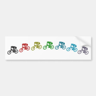 Downhill mountain bike jump bumper sticker